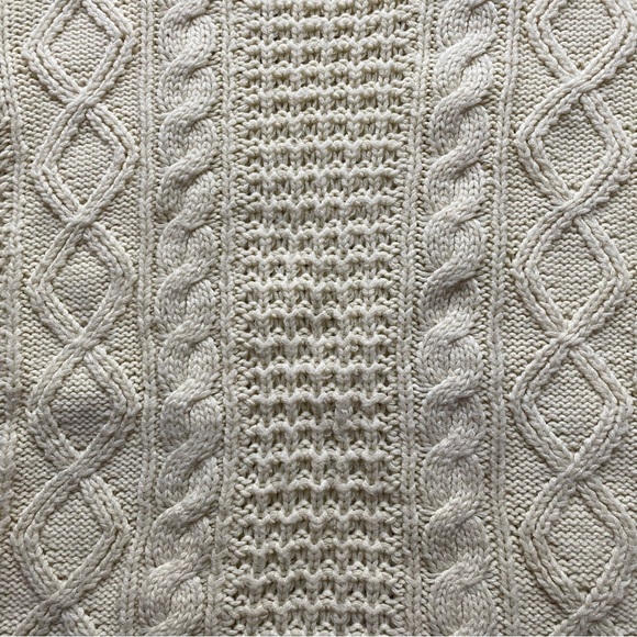 Classic Cream Cable Knit Sweater - Picture 2 of 3